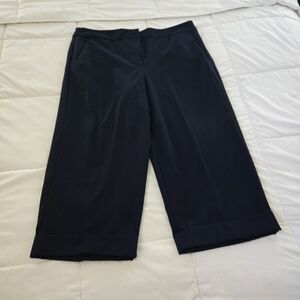 🔥 2/$9 or 3/$13   George Women's Navy Blue Wide-Leg Cropped Trousers